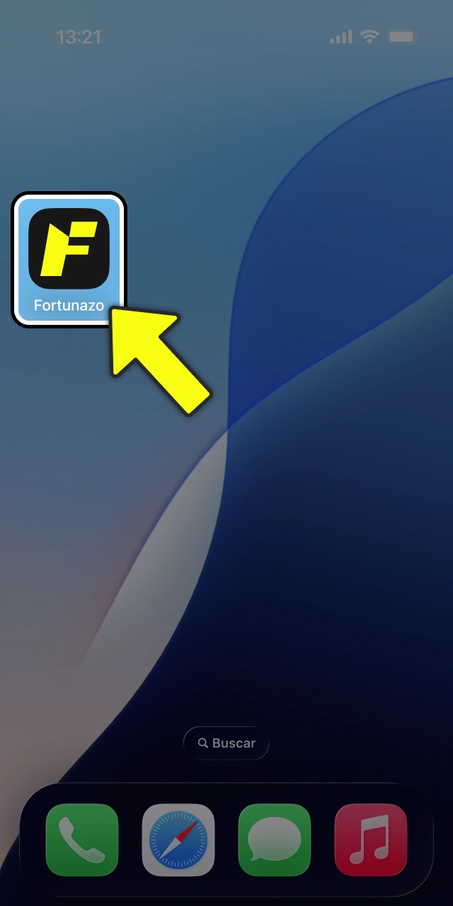 Abrí la aplicación web desde tu pantalla en Fortunazo.