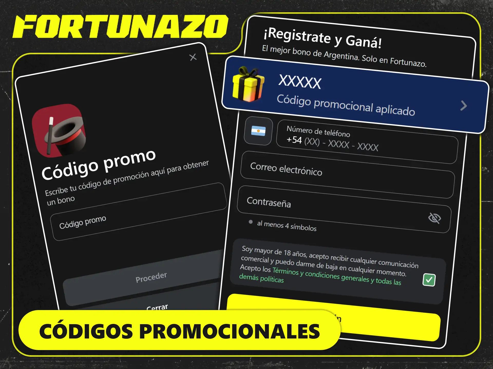 Ingresá tus códigos promocionales para obtener bonos en Fortunazo.