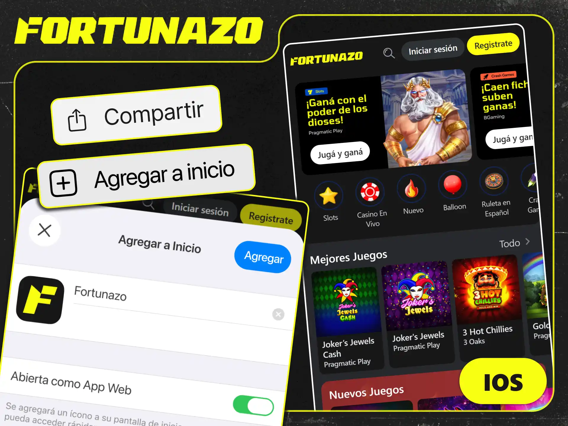 Instalá la PWA oficial para iPhone fácilmente en Fortunazo.